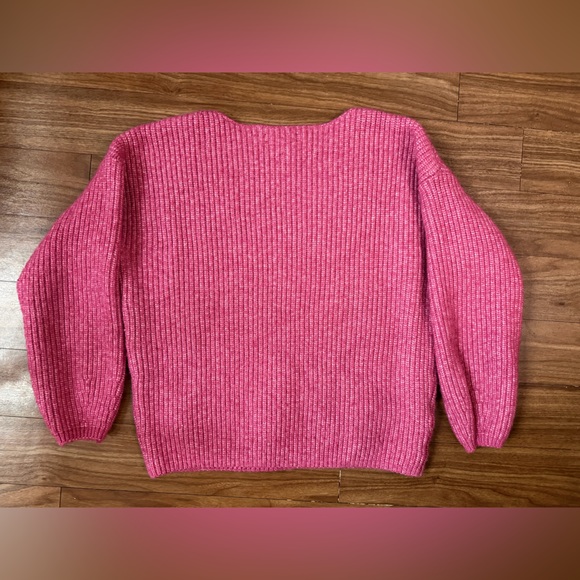 LOFT Vibrant Pink Crew Neck Sweater - Picture 2 of 5